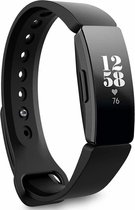 Siliconen Smartwatch bandje - Geschikt voor  Fitbit Inspire  silicone bandje - zwart - Maat: L - Horlogeband / Polsband / Armband