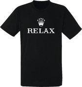 Relax logo heren t-shirt zwart | cadeau | grappig | maat S