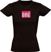 Rosé dames t-shirt zwart | grappig | funny | vrouwen | maat M