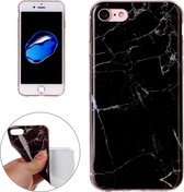 Voor iPhone 8 & 7 Black Marbling Pattern Soft TPU Protective Back Cover Case
