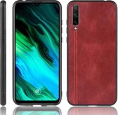 Voor Huawei Honor 20 Lite schokbestendig naaien koe patroon huid PC + PU + TPU Case (rood)