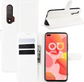 Voor Huawei Nova 6 5G Litchi Texture Horizontal Flip beschermhoes met houder & kaartsleuven & portemonnee (wit)