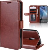 R64 textuur enkele vouw horizontale flip lederen tas voor NOKIA 2.2, met houder & kaartsleuven & portemonnee (bruin)