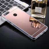 Voor Huawei Honor Play 7X Acryl + TPU Galvaniseren Spiegel Beschermende Cover Case (Rose Gold)