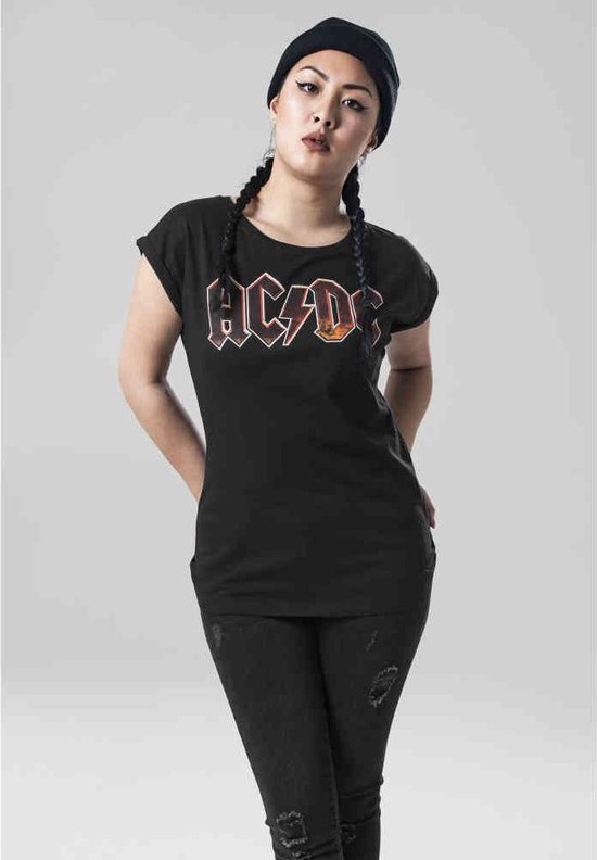 Urban Classics Tshirt Femme AC / DC -L- Tension AC / DC Noir