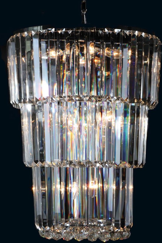 LumiLamp Lustre Ø 55x75 cm Transparent Fer Verre Lampes à suspension