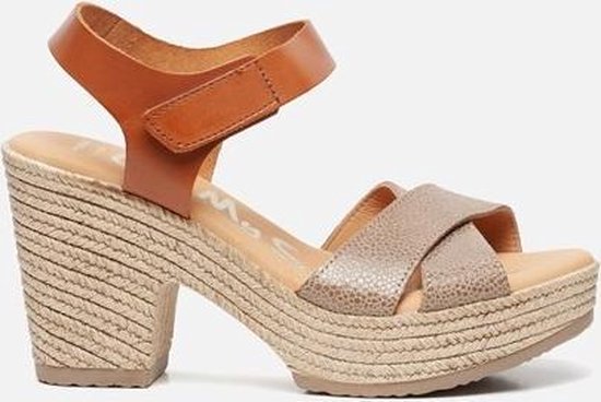 Bol Com Oh My Sandals Sandalen Met Hak Taupe Maat 39