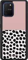 Samsung S10 Lite hoesje - Stippen roze | Samsung Galaxy S10 Lite case | Hardcase backcover zwart