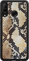 Huawei P30 Lite hoesje - Snake / Slangenprint bruin