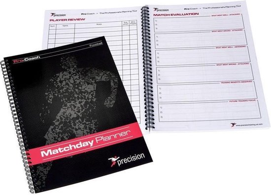 Foto: Precision notitieblok match day voetbal a4 papier zwart