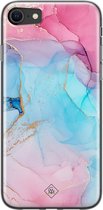 iPhone SE 2020 hoesje siliconen - Marmer blauw roze | Apple iPhone SE (2020) case | TPU backcover transparant