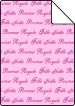 ESTAhome A4 proefstaal van behang prinsessen woorden roze - 114948 - 21 x 26 cm