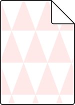 Proefstaal ESTAhome behang grafische driehoeken licht roze en wit - 128862 - 26,5 x 21 cm