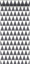 ESTAhome behang grafisch geometrische driehoeken zwart en wit