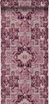 peinture craie eco texture papier peint intissé oriental ibiza marrakech tapis kilim intense bordeaux rouge - 148657 ESTAhome