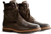 Travelin Nordfold Heren - Leren veterschoenen - Wol gevoerd - Donkerbruin Leer - Maat 41