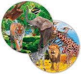 24x stuks Safari/jungle thema kinderfeest bordjes 23 cm - Dieren feestartikelen