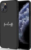 iPhone 11 Pro Hoesje Siliconen - iMoshion Design hoesje - Zwart / Fuck Off