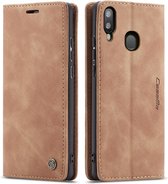 CaseMe - Samsung Galaxy A20e hoesje - Wallet Book Case - Magneetsluiting - Licht Bruin