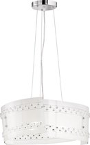 LED Hanglamp - Hangverlichting - Trion Crasto - E27 Fitting - Rond - Mat Wit - Glas - BSE
