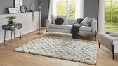 Hoogpolig vloerkleed Archer - crème/zwart 200x290 cm