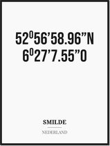 Poster/kaart SMILDE met coördinaten