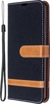 Samsung Galaxy A41 Hoesje - Denim Book Case - Zwart