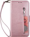 Portemonnee roze goud wallet book-case rits hoesje Samsung Galaxy A41