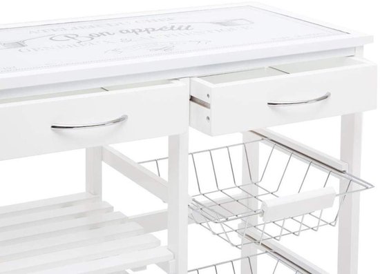Chariot de cuisine Eazy Living Isaac blanc