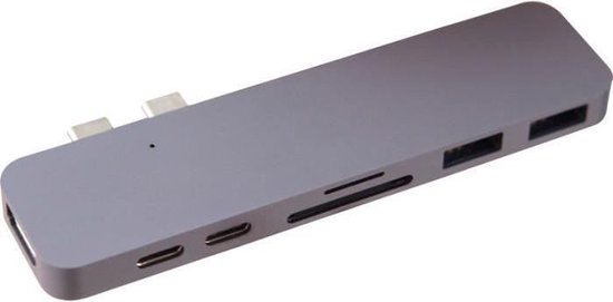 Hyper Duo USB-C adapter voor MacBook Pro - Space Grey | bol