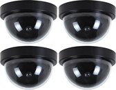 4x Dummy nep koepel beveiligingscamera met ledlampje 12 cm - Beveiligingsmateriaal - Beveiligingscamera - Inbraakbeveiliging - Huis beveiligen