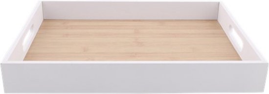 Bamboe dienblad - wit - 38 x 28 cm