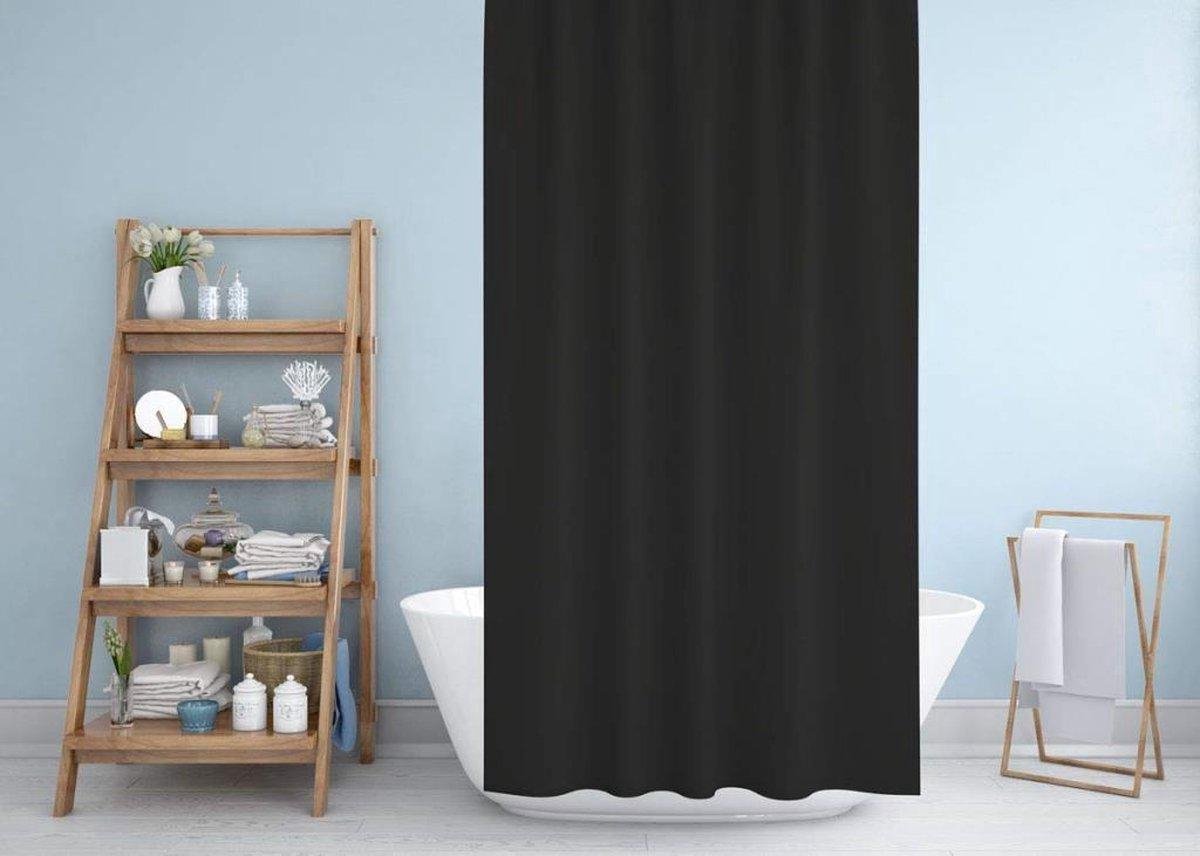 Zethome - Douchegordijn - 120x200 cm - Zwart - Badkamer Gordijn - Shower Curtain - Waterdicht - Een Stuk - Sneldrogend en Anti Schimmel -Wasbaar en Duurzaam