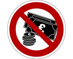 Niet met contant geld betalen sticker 100 mm