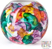 Design vaas Bolvase - Fidrio FLOWERS - HANDPAINTED - glas, mondgeblazen - diameter 40 cm
