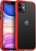 smalle bumper case geschikt voor Apple iPhone 11 - rood met Privacy Glas