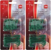 600x Groene kerstbalhaakjes/kerstboomhaakjes 6,3 cm - Kerstballen ophangen haakjes/kersthaakjes