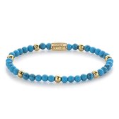 Rebel & Rose More Balls Than Most Turquoise Delight - 4mm yellow gold plated RR-40059-G-15 cm