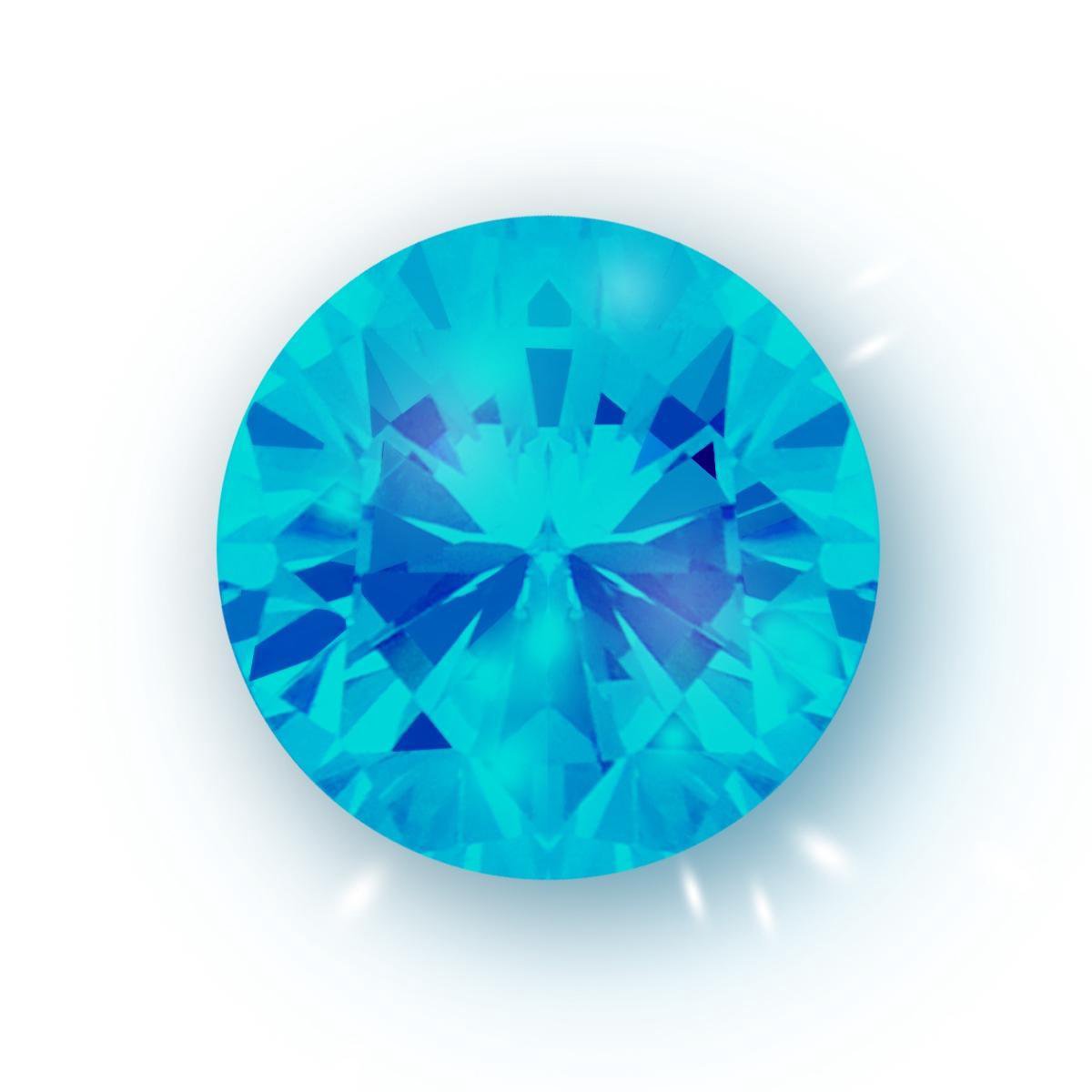 Quiges - Eligo Verwisselbaar Glas geslepen 12 mm Rond Zirkonia Blauw voor Zilveren Ring - 12 mm - ER12R011