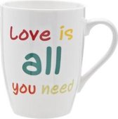 Mug All You Need Is Love 30cl D8.2cmwhite With Colors