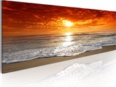 Schilderijen Op Canvas - Schilderij - Romantic  sunset 135x45 - Artgeist Schilderij