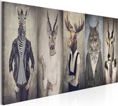 Schilderijen Op Canvas - Schilderij - Animal Masks 120x40 - Artgeist Schilderij