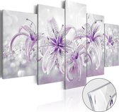 Peintures sur toile - Image sur verre acrylique - Grâces violettes [Verre] 100x50 - Peinture Artgeist