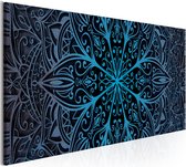 Schilderijen Op Canvas - Schilderij - Feathers (1 Part) Blue Narrow 150x50 - Artgeist Schilderij