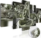 Schilderijen Op Canvas - Afbeelding op acrylglas - Emerald Buddha [Glass] 200x100 - Artgeist Schilderij