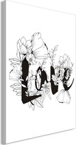 Schilderijen Op Canvas - Schilderij - Love With Flowers (1 Part) Vertical 40x60 - Artgeist Schilderij