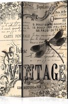 Kamerscherm - Scheidingswand - Vouwscherm - Vintage Correspondence [Room Dividers] 135x172 - Artgeist Vouwscherm