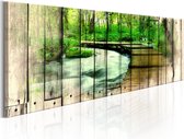 Schilderijen Op Canvas - Schilderij - Forestry Memories 135x45 - Artgeist Schilderij