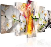 Schilderijen Op Canvas - Schilderij - Orchid And Colors 200x100 - Artgeist Schilderij