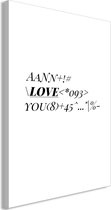 Schilderijen Op Canvas - Schilderij - Love Code (1 Part) Vertical 80x120 - Artgeist Schilderij
